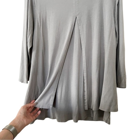 J JILL Pure Elliptical Layered Top Light Gray Large - Picture 5 of 7